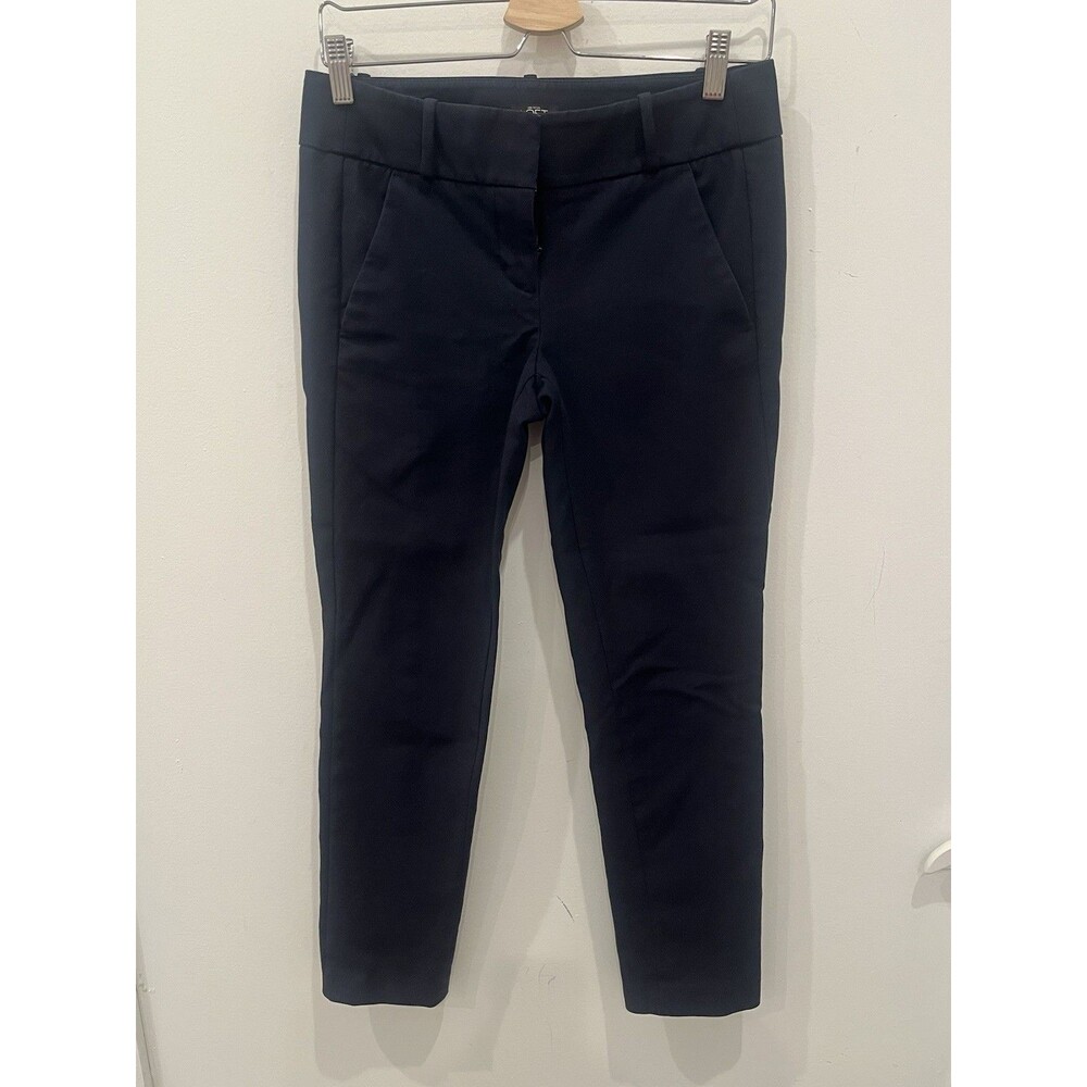 Ann Taylor LOFT Women Navy Dress Pants Sz 0 Marisa Skinny Flat Front Career Mini